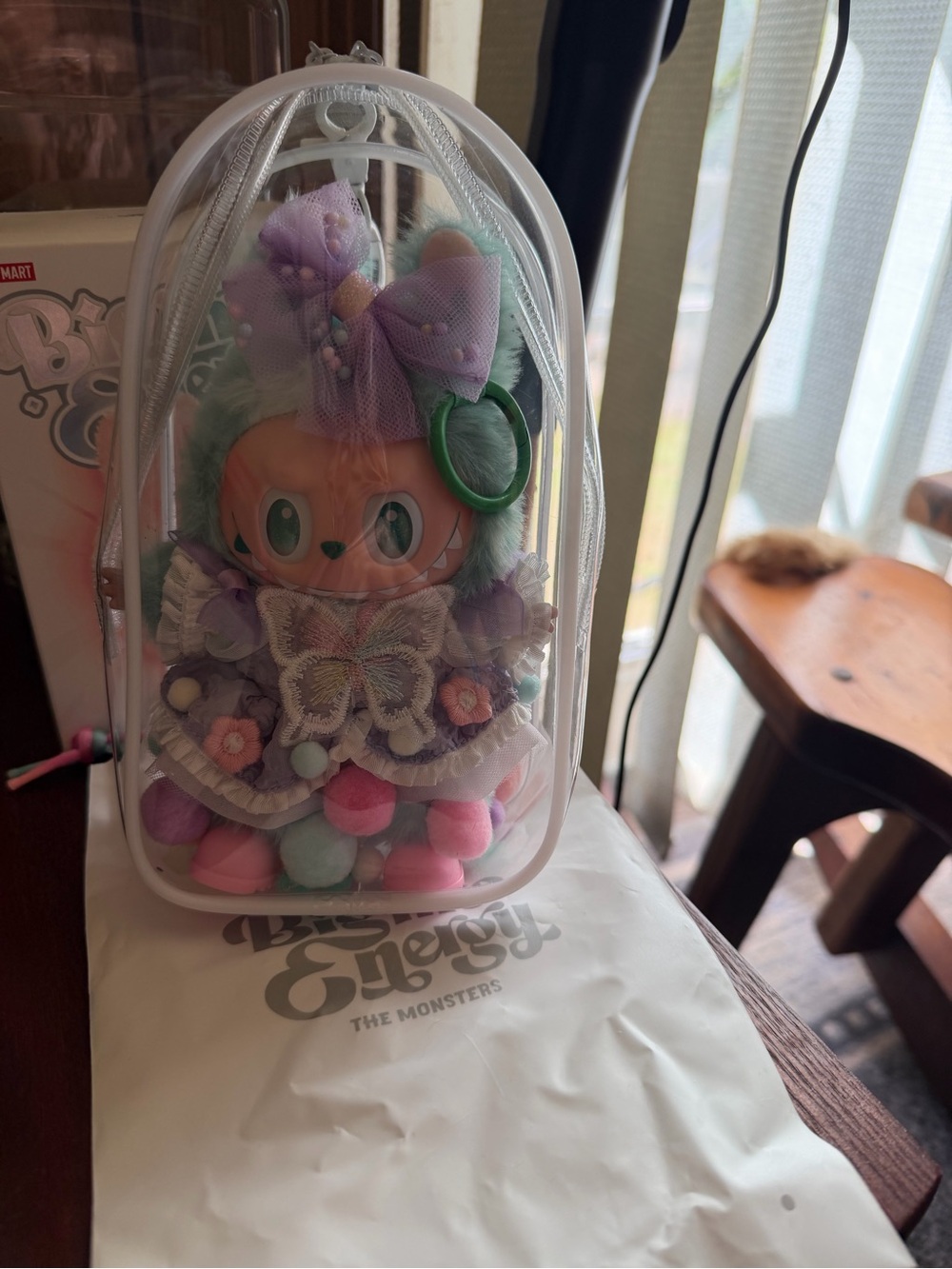 Authentic Labubu Plush Doll Keychain - Pastel Multi-Color Cute Monster
